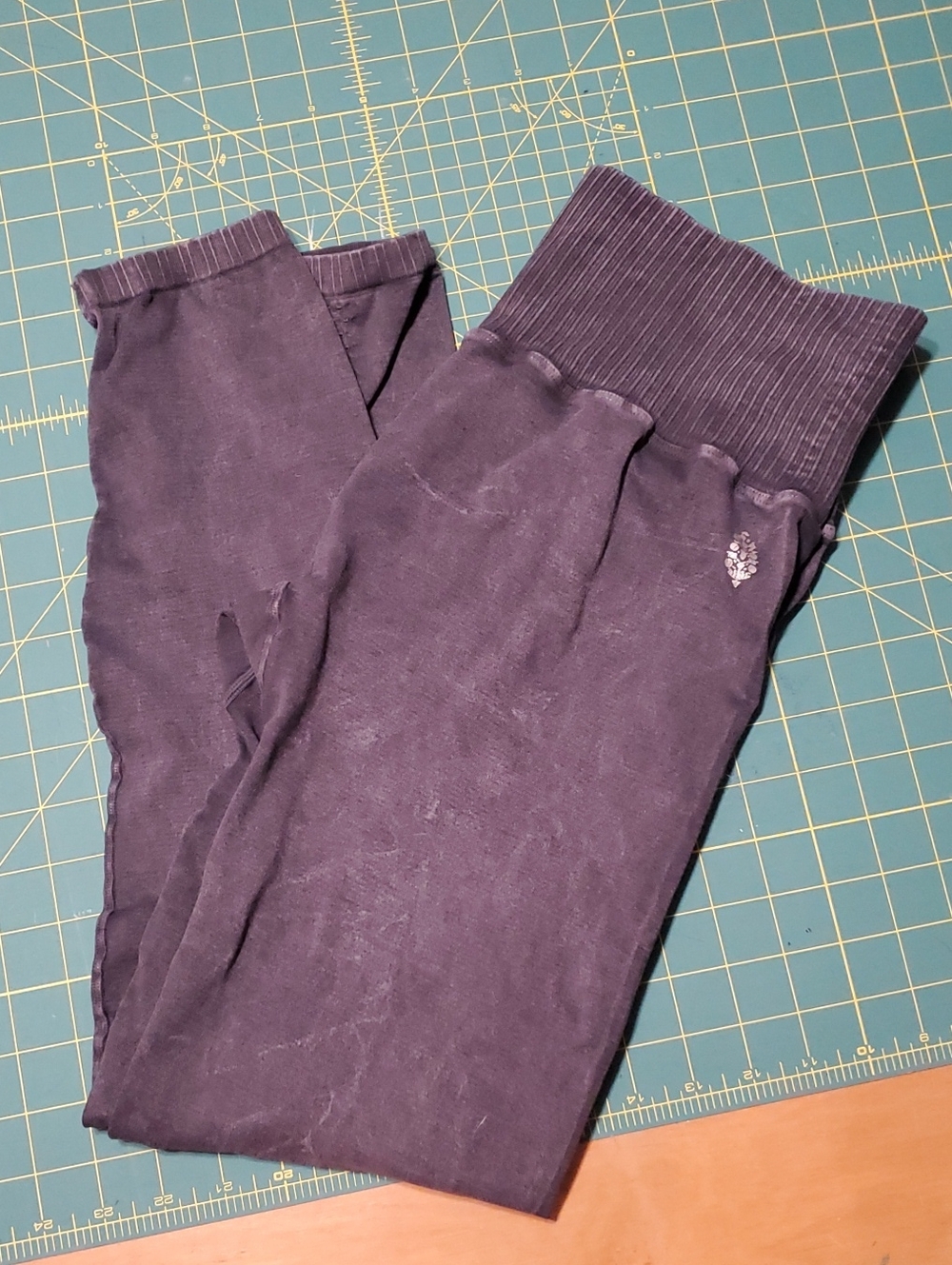 Distressed Grey Hi Waisted Leggings